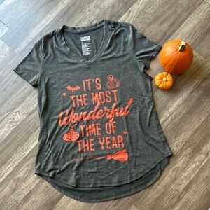 NEW Halloween Most Wonderful Time of the Year Dark Grey Top